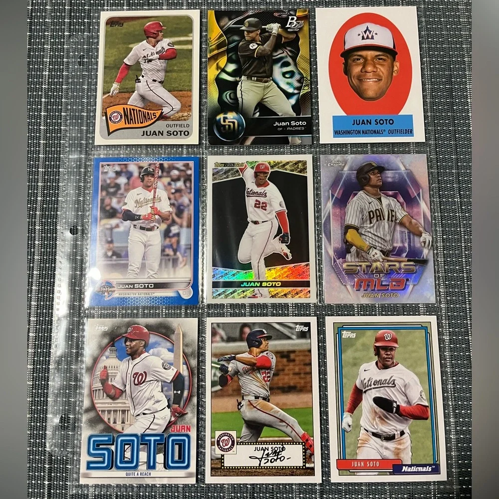 ⚾️⭐️ Juan Soto MLB Baseball Sports Trading Card, Lot of 9 Cards